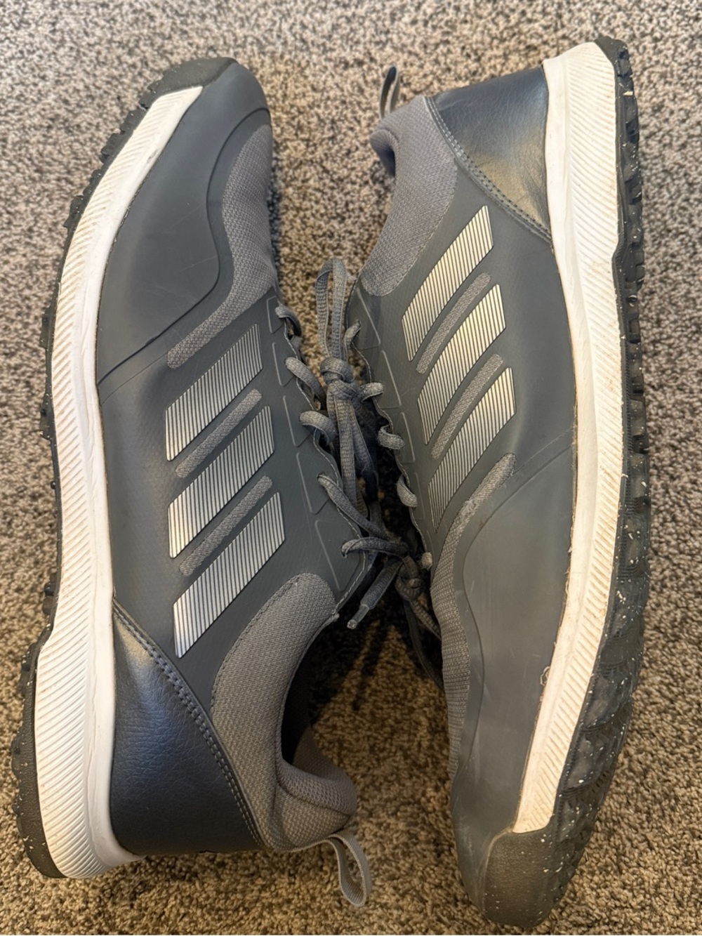 adidas Gray and White Men's Athletic Training Sneakers